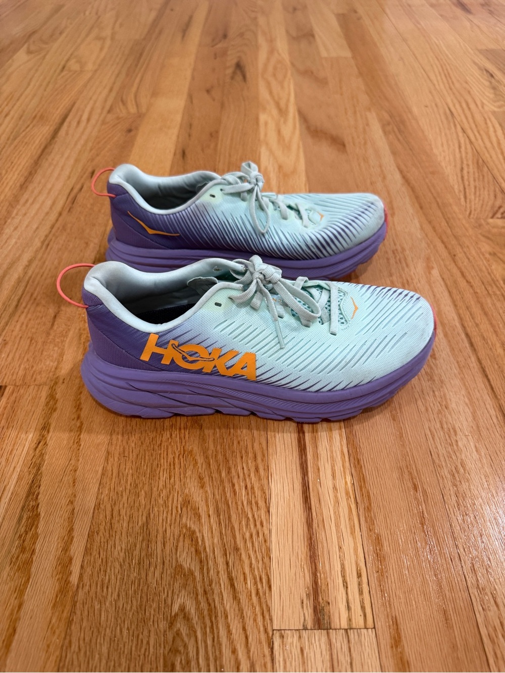 HOKA Lightweight Mint & Purple Running Shoes